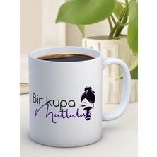 Truego Baskılı Kupa Bardak Seramik Mug - Bir Kupa Mutluluk