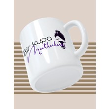 Truego Baskılı Kupa Bardak Seramik Mug - Bir Kupa Mutluluk