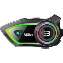 Airstorr A60 2x Motosiklet Kask Kulaklığı Bluetooth Intercom Rgb Işıklı 2 Intercom Bağlantılı 300M Mesafe.