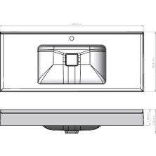 Livabo Calia 500 x 1200 mm Etajerli Akrilik Banyo Lavabosu