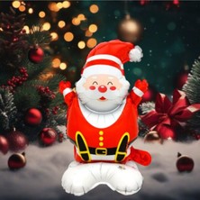 Ayaklı Küçük Oturan Noel Baba Folyo Balon Yılbaşı Folyo Balonu Süsü