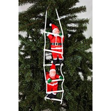 Yılbaşı Süsü Merdivenli 2li Noel Baba 65CM