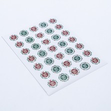 Mediterian Renkli Yeni Yıl Sticker Seti, 3 cm, 35 adet, beyaz renk, Türkiye üretimi