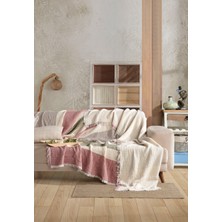Luxtex 4 Kat Müslin Yatak Örtüsü, Koltuk Örtüsü, Battaniye, Çift Kişilik 240 x 220 cm