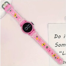 Trendy Chic Pembe LED Ekranlı Fiyonk Detaylı Çocuk Saat