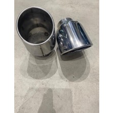 HYM Tuning Tek Çıkışlı 1 Adet  110MM Egzoz Ucu Eğik Ağız Silindirik Paslanmaz