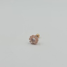 SE Jewellery Cerrahi Çelik Rose Taşlı Küpe Tragus Helix Kıkırdak Piercing