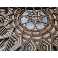 Art-ı Cadde 7 Katmanlı Mandala Duvar Sanatı Tasarımı Duvar Dekoru 3D Tablo Lazer Kesim Ceviz