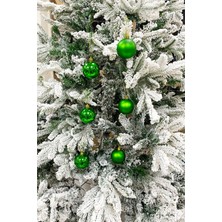 Mediterian Yılbaşı Ağacı Topu Seti, 6 adet, 6 cm, parlak ve mat yeşil renk seçenekleri