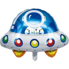 Astronot Konseptli Astronot , Uzay Gemisi , Roket ve Happy Birthday Folyo Balon Doğum Günü Seti