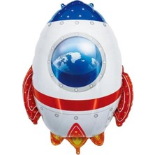 Astronot Konseptli Astronot , Uzay Gemisi , Roket ve Happy Birthday Folyo Balon Doğum Günü Seti