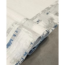 Woolen Halı Victoria Koleksiyonu Viskon Akrilik Dokuma Lüks Saçaklı Halı 6012 Mavi