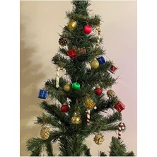 Mediterian 36'lı Çok Renkli Yılbaşı Süsü Seti, Şık ve Karışık Çam Dekoru