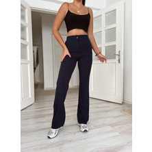 Paw Garage Çimalı Palazzo Pantolon, 4 Mevsim, En Boy Likralı, Favori Pantolon, Iş Pantolonu