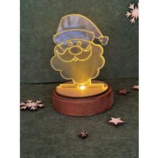 Mediterian Işıklı Noel Baba Ahşap Taban 3D Hediye Yılbaşı Merry Christmas Yeni Yıl Konsept efsane küre