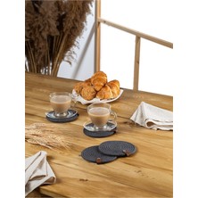 Comfort Craft Jüt Örme Yanmaz Bardak Altlığı Seti | 4'lü, Antrasit