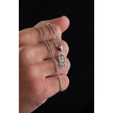 TMT Silver 23 mm Gümüş Oksitli Nalı Şerif Gümüş Erkek Zincir Kolye