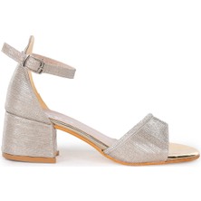 Kiko Kids Elos Günlük Kız Çocuk 4 cm Topuklu Sandalet Ayakkabı Altın