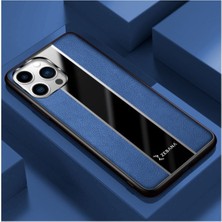 Zebana Apple iPhone 14 Pro Max Uyumlu Kılıf Premium Deri Kılıf Mavi