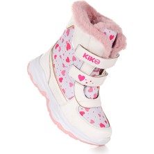 Kiko Kids Kartanesi Cırtlı Kız Çocuk Kar Bot Soğuk Suya Dayanıklı Beyaz