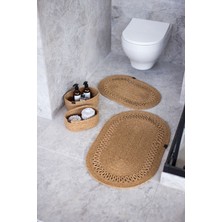 Comfort Craft Jüt Hasır 4 Parça Banyo Takımı | Paspas ve Sepet Seti