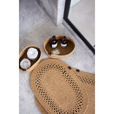 Comfort Craft Jüt Hasır 4 Parça Banyo Takımı | Paspas ve Sepet Seti