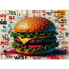 Karizmart Ahşap Mdf Puzzle Yapboz Büyük Burger Tasarımı 120 Parça 25*35 cm