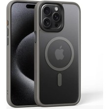 Zebana Apple iPhone 14 Pro Max Uyumlu Kılıf Zebana Fros Silikon Kılıf (Kablosuz Şarj Destekli) Gri