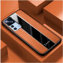 Zebana Xiaomi Mi 12T Uyumlu Kılıf Premium Deri Kılıf Kahverengi