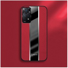Zebana Xiaomi Redmi Note 11 Uyumlu Kılıf Premium Deri Kılıf Kırmızı