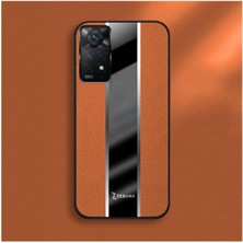 Zebana Xiaomi Redmi Note 11 Pro Uyumlu Kılıf Premium Deri Kılıf Kahverengi