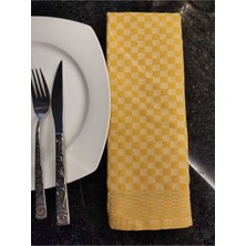 Dama Desen Pamuklu Mutfak Peçete Seti | 40X60 Cm, 5'li Set | Sarı