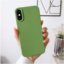 Zebana Apple iPhone x Uyumlu Kılıf Zebana Woven Silikon Kılıf Açık Yeşil