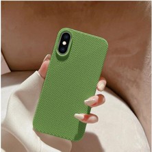 Zebana Apple iPhone x Uyumlu Kılıf Zebana Woven Silikon Kılıf Açık Yeşil