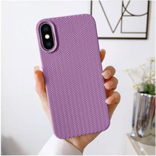 Zebana Apple iPhone x Uyumlu Kılıf Zebana Woven Silikon Kılıf Lila