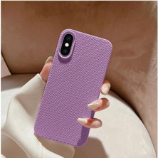 Zebana Apple iPhone x Uyumlu Kılıf Zebana Woven Silikon Kılıf Lila