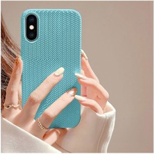 Zebana Apple iPhone x Uyumlu Kılıf Zebana Woven Silikon Kılıf Turkuaz