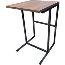 Kapella Laptop Sehpası Koyu Ceviz Metal Ayak 64X45X40