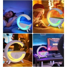 Rgb Işıklı Bluetooth Hoparlör, Kablosuz Şarj Standı