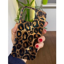 Puli Apple iPhone 16 Promax Uyumlu Leopar Desenli Silikon Kılıf