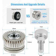 Hobi Mekatronik Creality K1-K1C-K1 Max-Ender V3-V3 Plus Extruder Dişlisi(Paslanmaz Çelik)