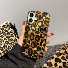 Puli Apple iPhone 16 Plus Uyumlu Leopar Desenli Silikon Kılıf