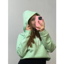 Üç Iplik Şardonlu Sweatshirt Unisex Mint Yeşili