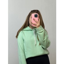 Üç Iplik Şardonlu Sweatshirt Unisex Mint Yeşili