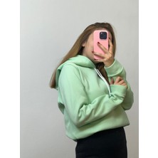 Üç Iplik Şardonlu Sweatshirt Unisex Mint Yeşili