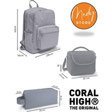 Coral High Mor Lila Renk Geçişli 3’lü Okul Çanta Seti