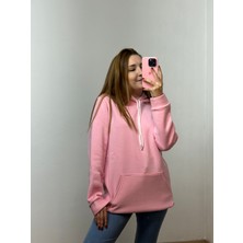 Üç Iplik Şardonlu Sweatshirt Unisex Pembe