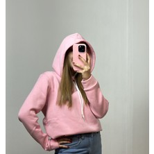 Üç Iplik Şardonlu Sweatshirt Unisex Pembe