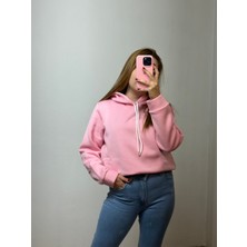 Üç Iplik Şardonlu Sweatshirt Unisex Pembe