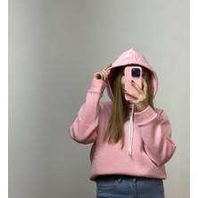 Üç Iplik Şardonlu Sweatshirt Unisex Pembe